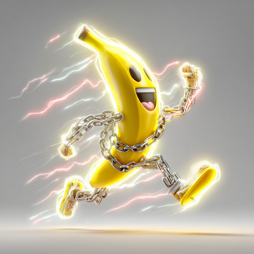 CHAINANA metallic banana chain mascot